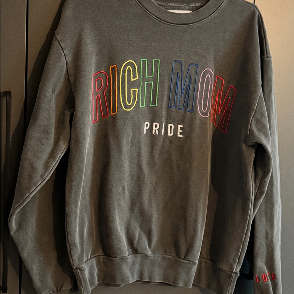 Rich Mom Pride Multicolor Gray Sweatshirt